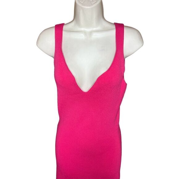 Reiss DAKOTA SWEETHEART NECK KNITTED BODYCON Dress in Pink NWT Size Medium - Picture 8 of 13